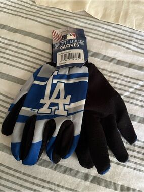 MLB Los Angeles Dodgers Blue and Black Utility Gloves